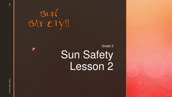 Sun Safety Lesson for Grade 5 in Virginia Public Schools