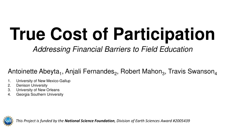 Addressing Financial Barriers to Field Education: True Cost of Participation