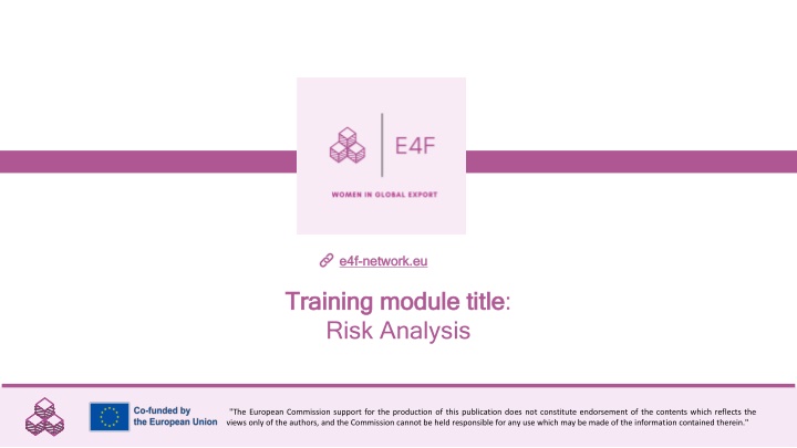 Fundamentals of Risk Analysis Training Module