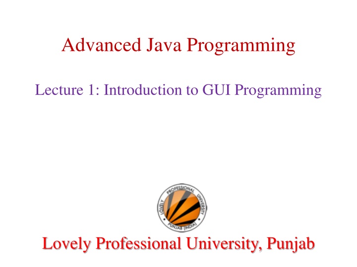 AWT and Swing for GUI Programming in Java