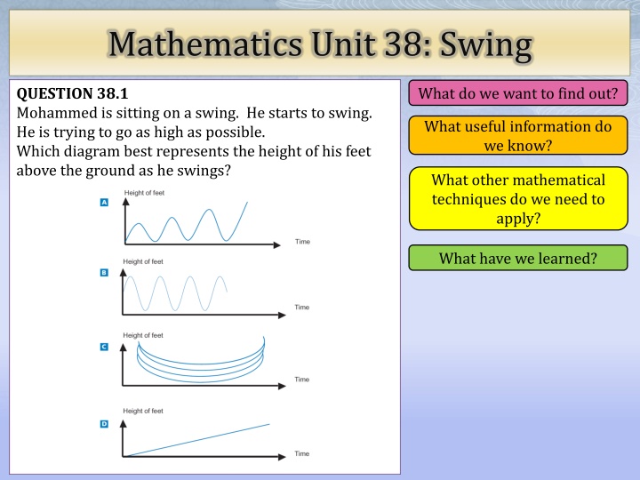 Analyzing Mohammed's Swing Height