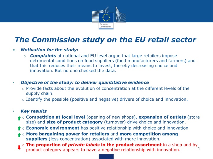 Study on EU Retail Sector: Drivers of Choice and Innovation