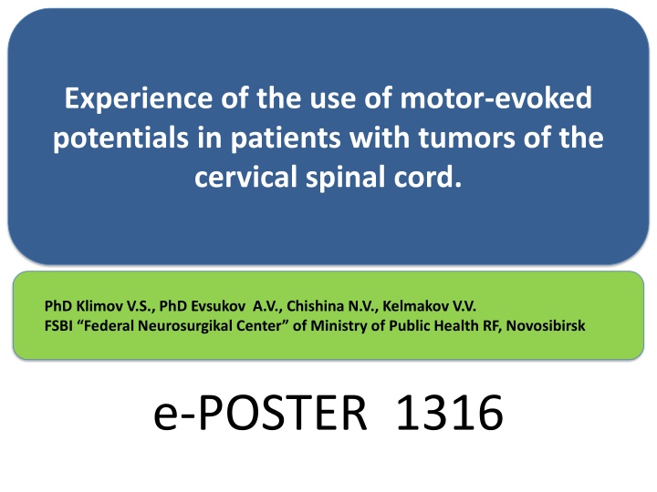 Use of Motor-Evoked Potentials in Cervical Spinal Cord Tumor Patients