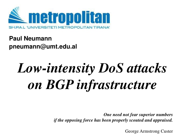 Low-Intensity DoS Attacks on BGP Infrastructure