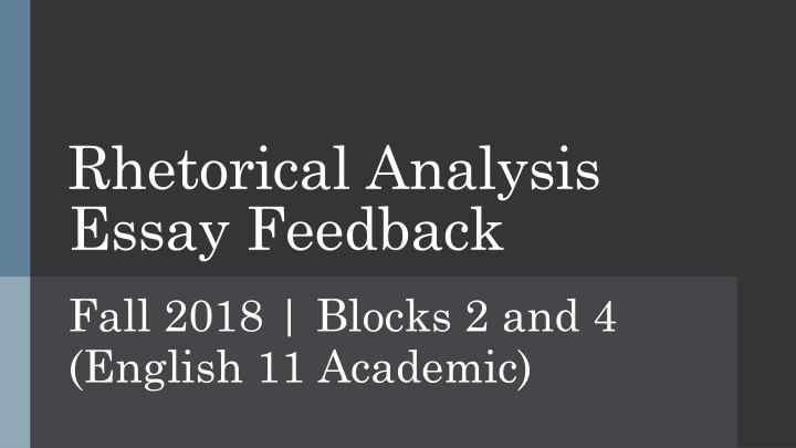 Rhetorical Analysis Essay Feedback for Improved Writing