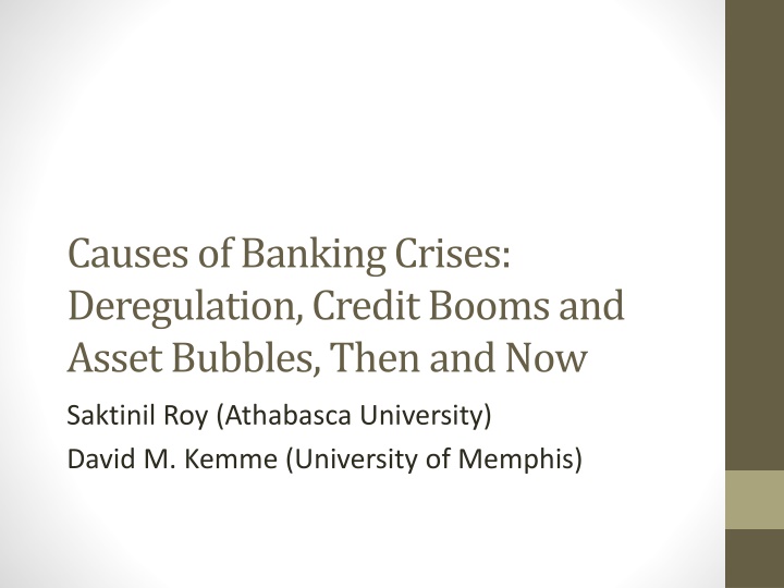 Analysis of Banking Crises: Deregulation, Credit Booms, and Global Impacts