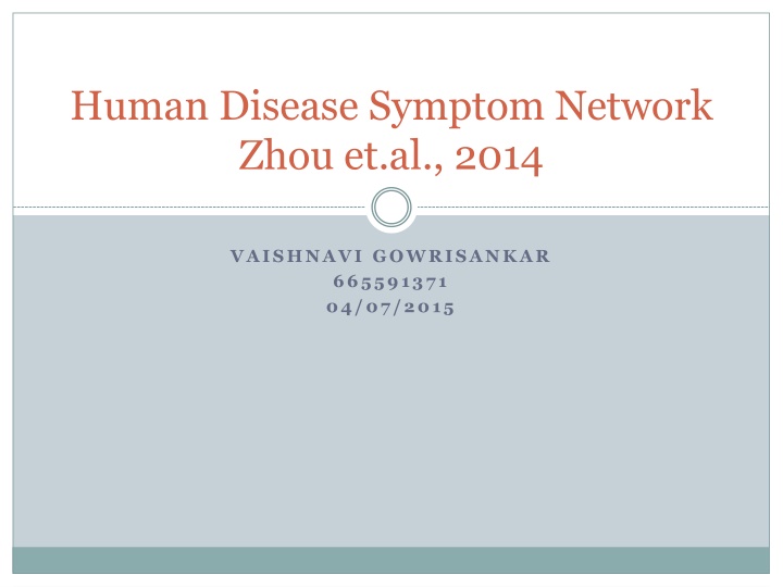 Human Disease Symptom Network: Understanding Disease Relationships Through Symptoms and Genes