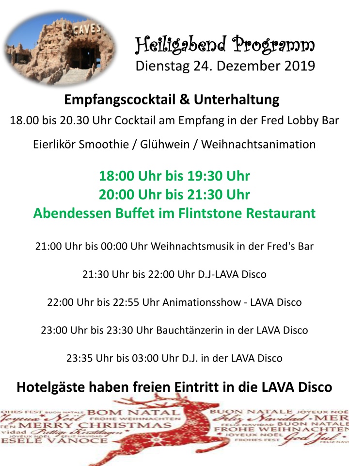Festive Christmas Eve Program at Fred Hotel - December 24, 2019