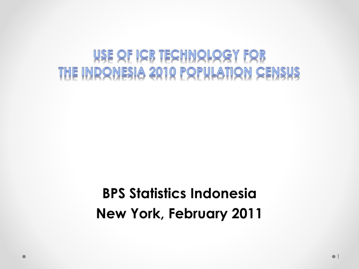 Overview of Population Census Data Processing in Indonesia