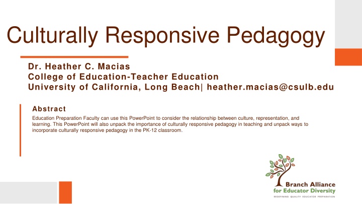 Culturally Responsive Pedagogy in Education