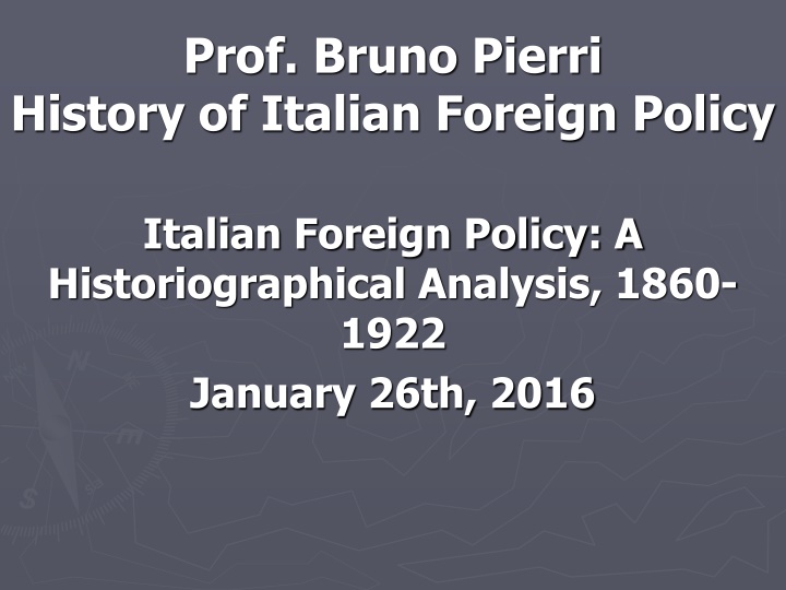 Italian Foreign Policy: History and Paradigms from the 19th Century