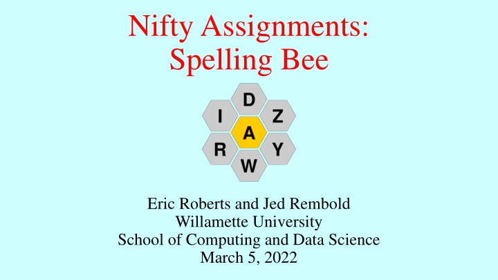 Engaging Spelling Bee Project for CS1 Students