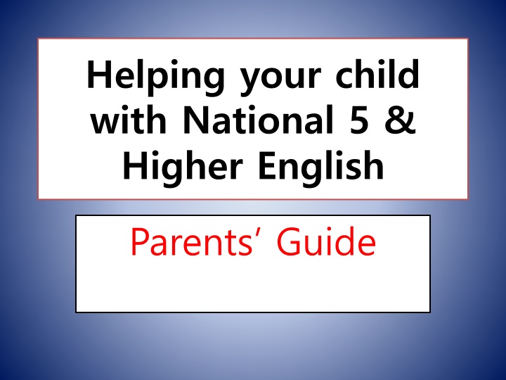 Enhancing Reading Skills for National 5 & Higher English Exams
