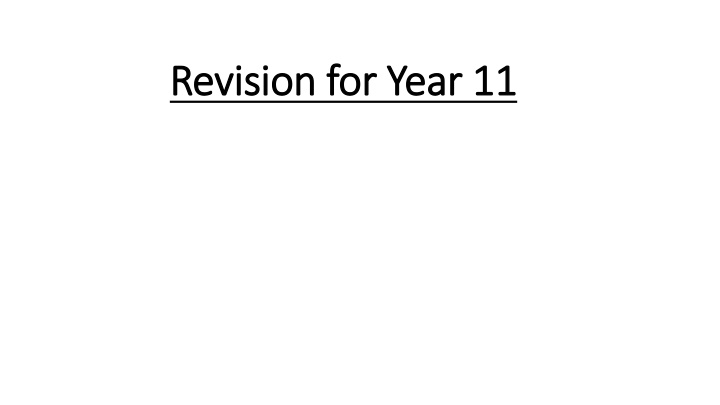 Support Resources for Year 11 Revision