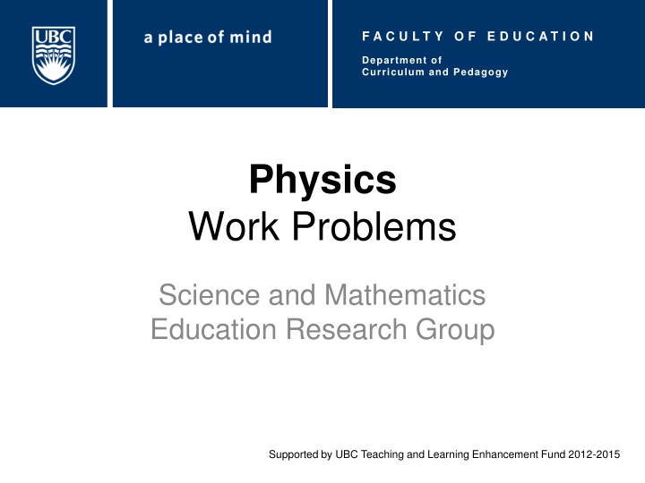 Work Problems in Physics Education