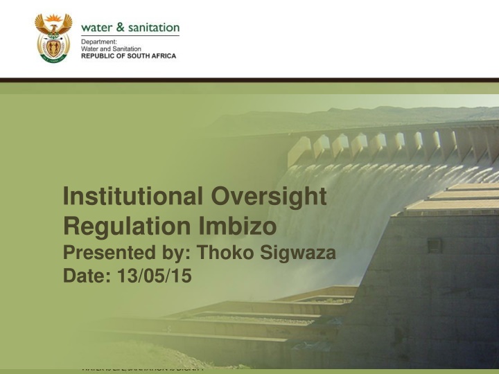 Water Resource Management Imbizo Presentation