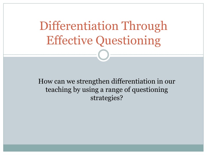 Strengthening Differentiation Through Effective Questioning Strategies