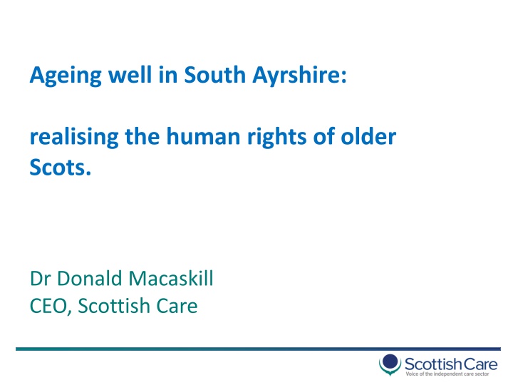 Ageing Well in South Ayrshire: Realizing the Human Rights of Older Scots