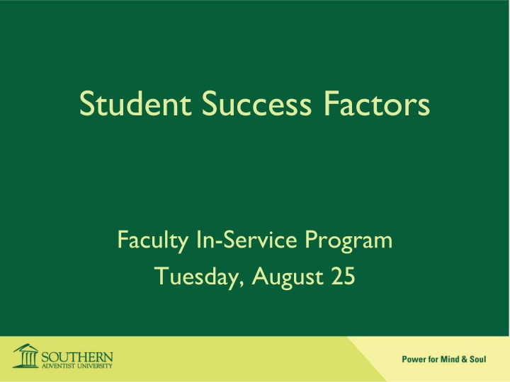 Southern Adventist University Institutional Goals and Vision