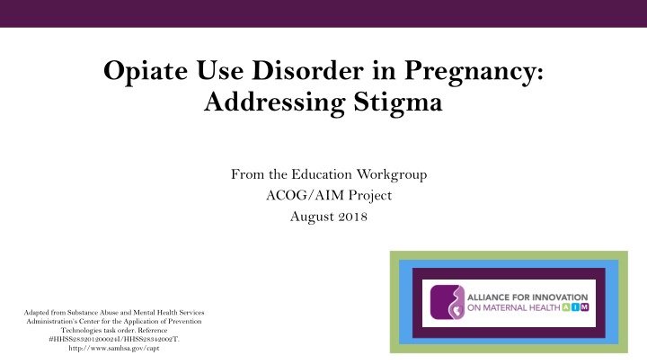 Stigma in Opioid Use Disorder During Pregnancy