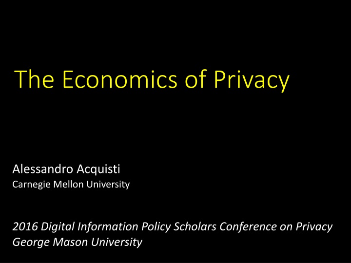 The Economics of Privacy: Evolution and Implications