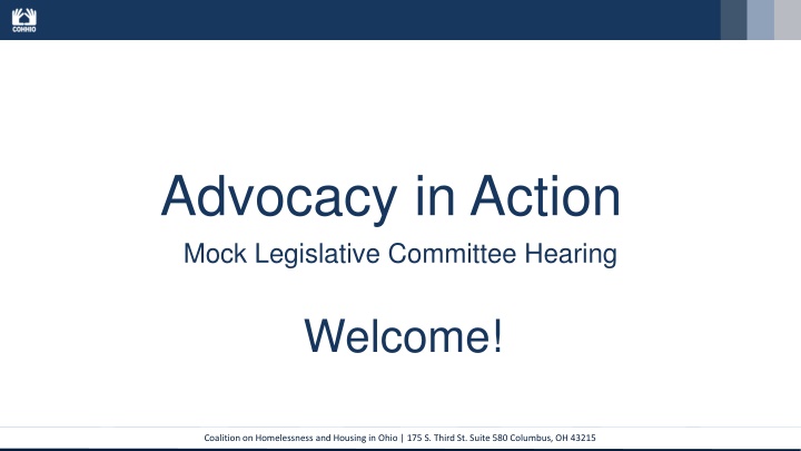 Advocacy in Action Mock Legislative Committee Hearing by Coalition on Homelessness and Housing in Ohio