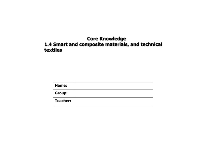 Smart and Composite Materials in Modern Technology