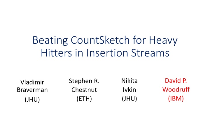 Advanced Techniques for Heavy Hitters Detection in Insertion Streams