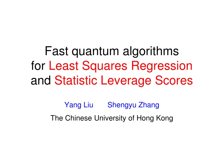 Quantum Algorithms for Least Squares Regression