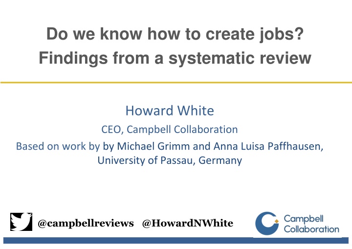 Job Creation Strategies: Insights from a Systematic Review