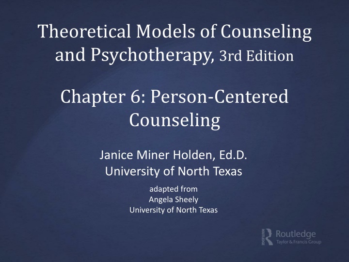 Person-Centered Counseling: A Historical and Philosophical Overview