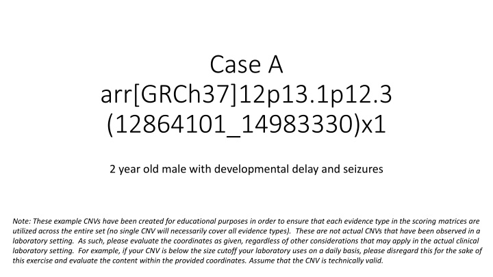 Comprehensive Assessment of a Pathogenic CNV in a 2-Year-Old Male with Developmental Delay and Seizures