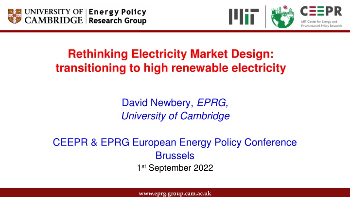 Transitioning to High Renewable Electricity: Rethinking Market Design