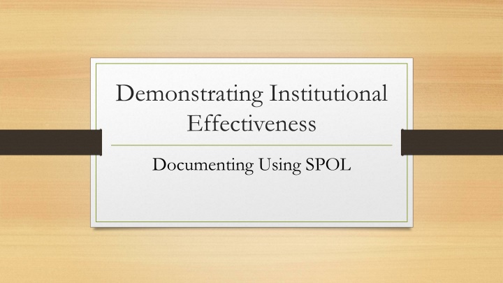 Institutional Effectiveness in Education