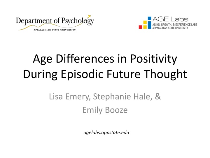Age Differences in Positivity Bias During Episodic Future Thought Study