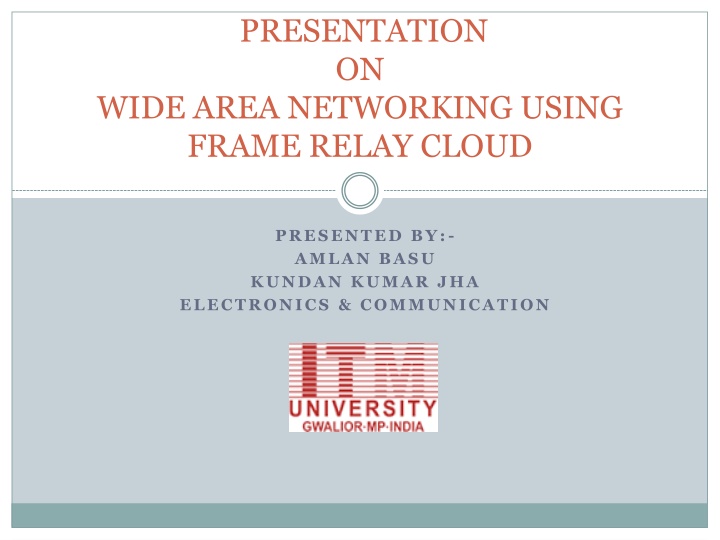 Wide Area Networking Using Frame Relay Cloud