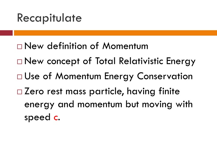Relativistic Energy and Momentum in Particle Physics