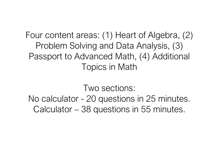 SAT Math Exam Overview: Content Areas and Question Types
