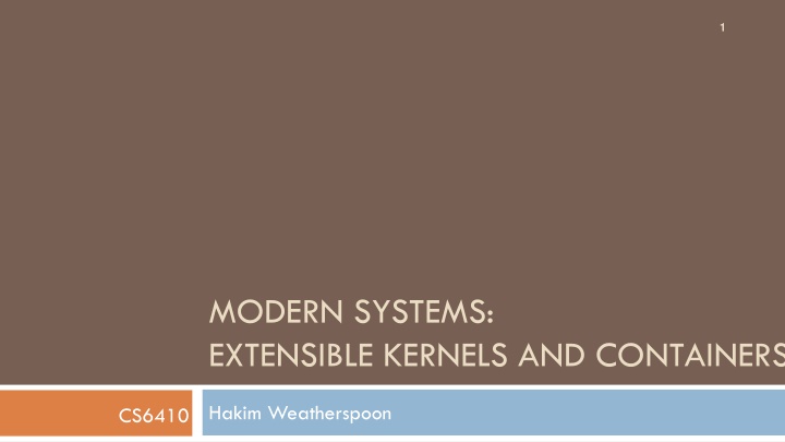Extensible Kernels and Containers in Modern Systems