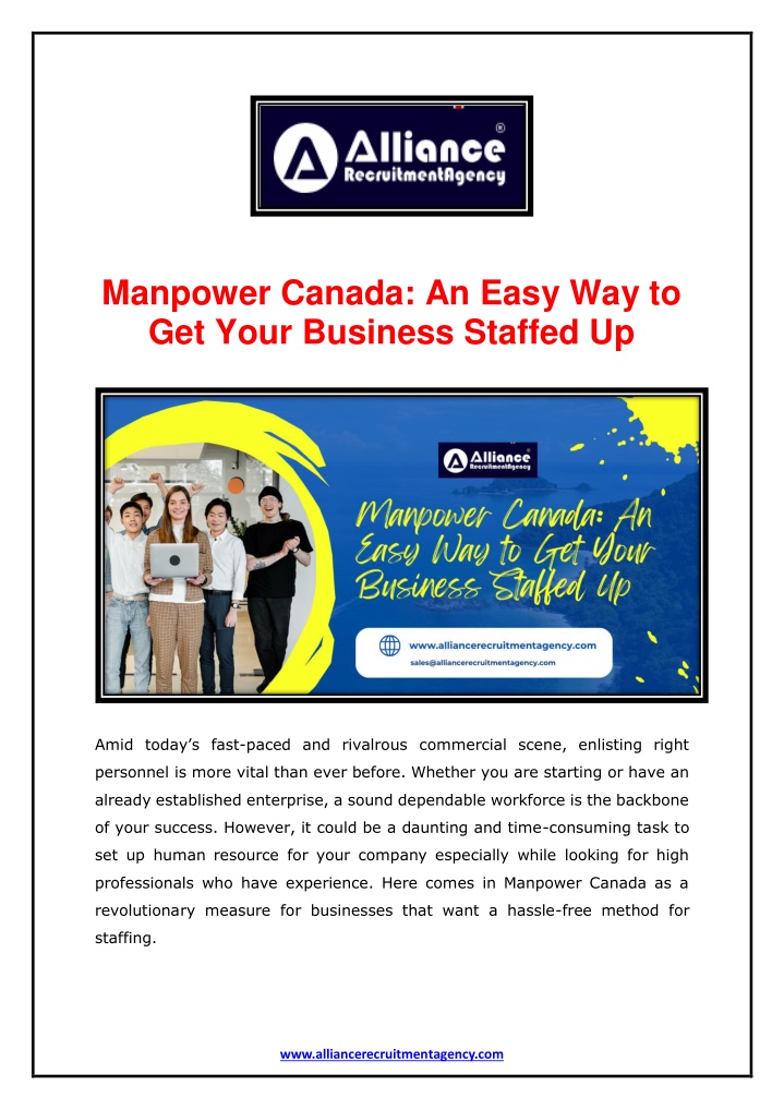 manpower canada an easy way to get your business n.w