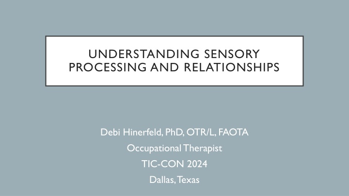 Understanding Sensory Processing and Relationships: Exploring Individual Differences