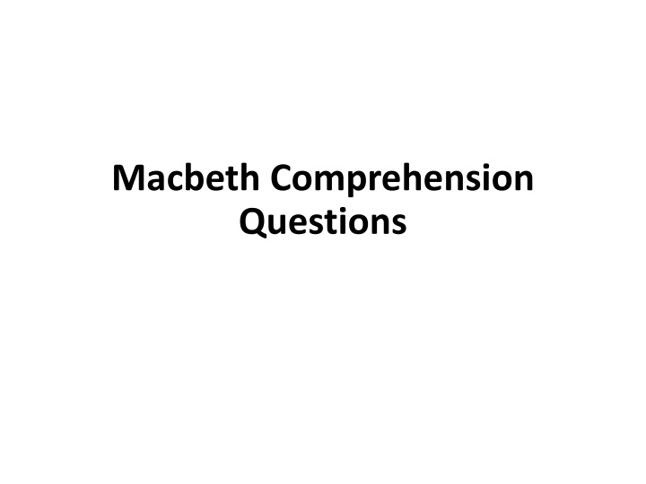 Macbeth Comprehension Questions and Tragedy Context Analysis
