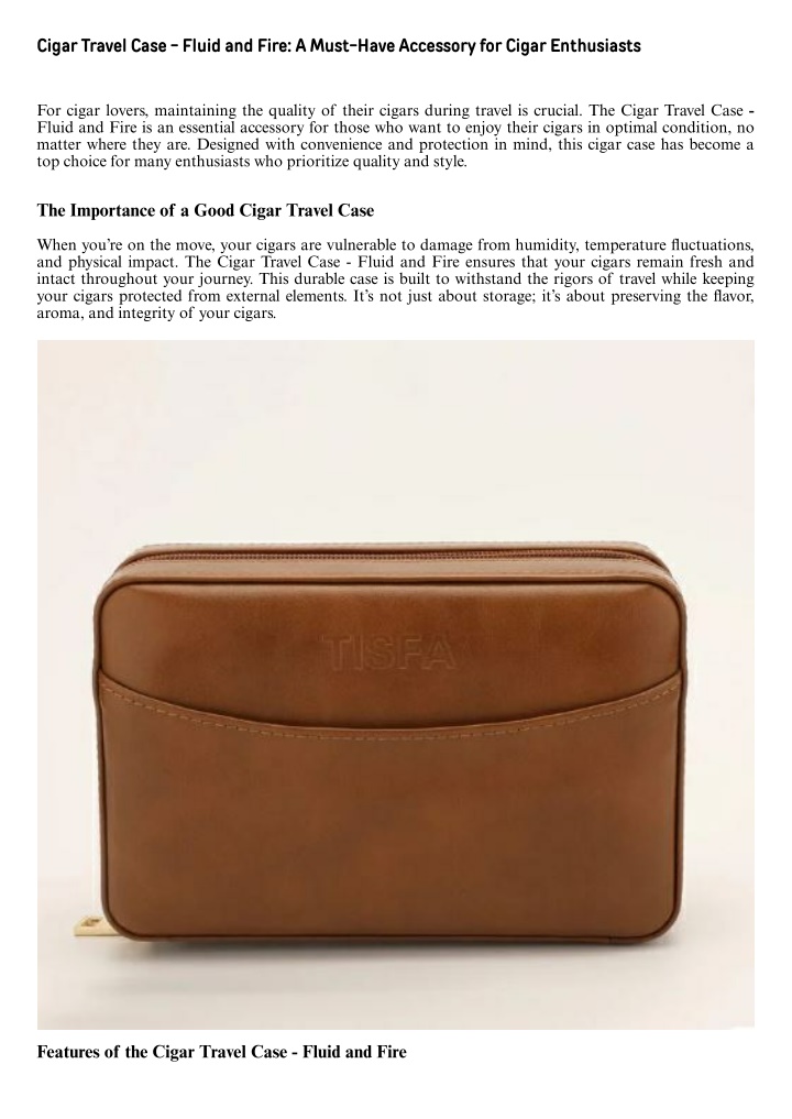 cigar travel case fluid and fire a must have n.w