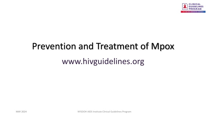 Guidelines for Prevention and Treatment of Mpox Infection