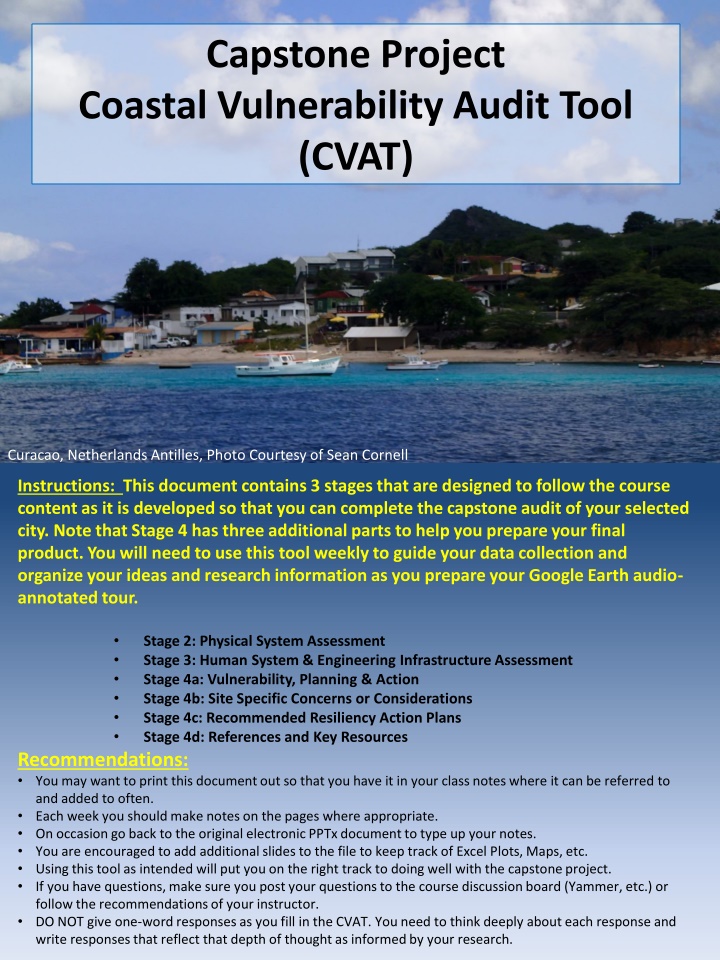 Coastal Vulnerability Audit Tool (CVAT) for Curacao, Netherlands Antilles