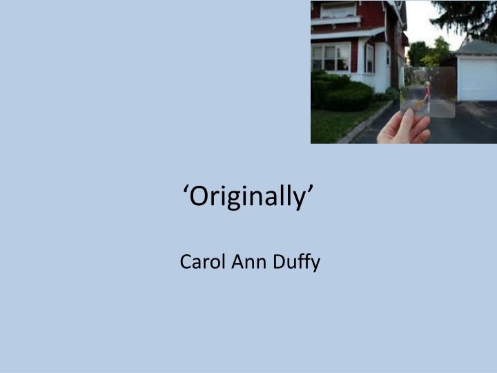 Memories and Identity in Carol Ann Duffy's Poetry