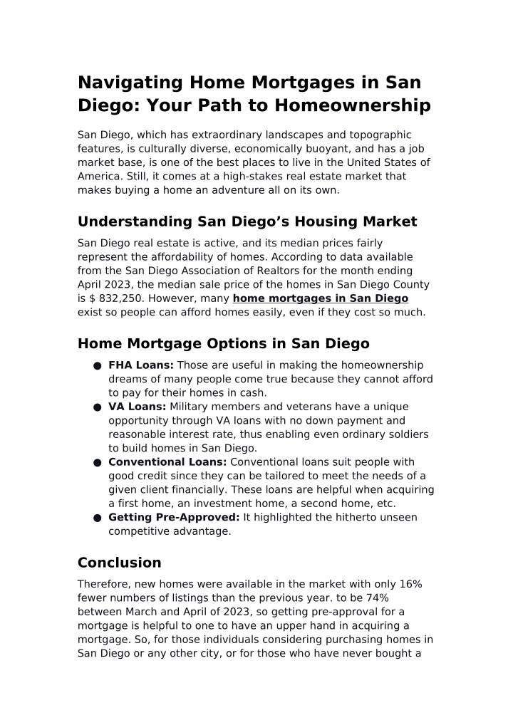 navigating home mortgages in san diego your path n.w
