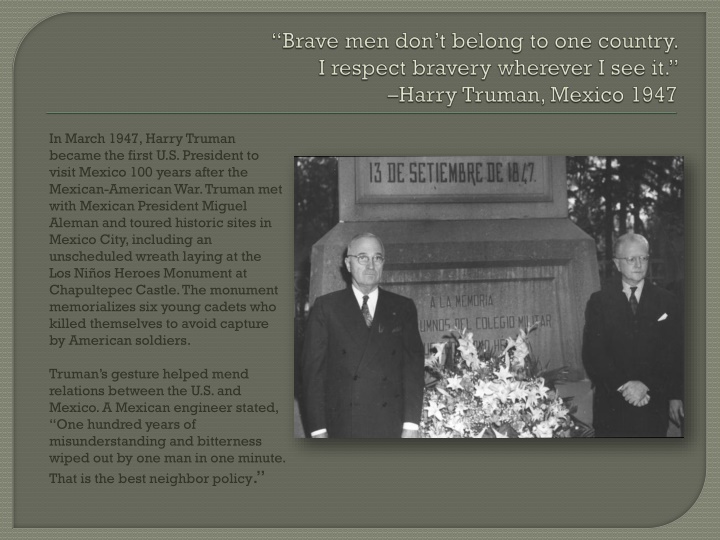 Harry Truman's Historic Visit to Mexico in March 1947