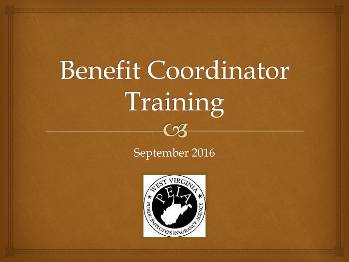 Employee Benefits Coordinator Training Updates September 2016