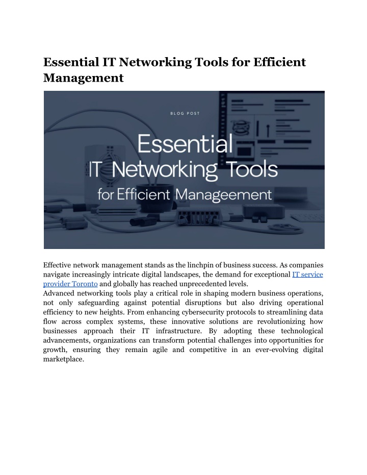 essential it networking tools for efficient n.w